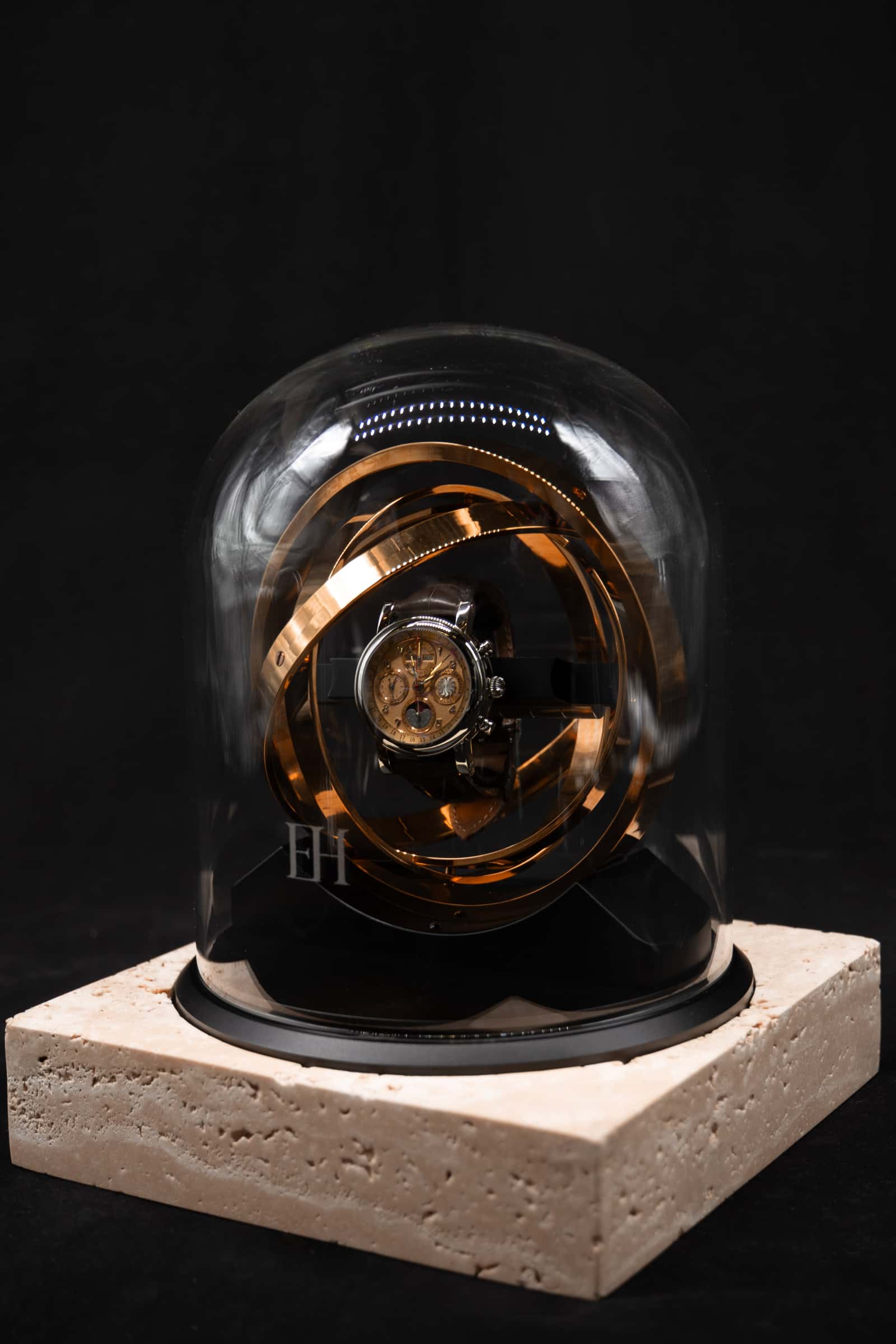 Elbrus Horology Pulsar 360 - Travertine Base, Single