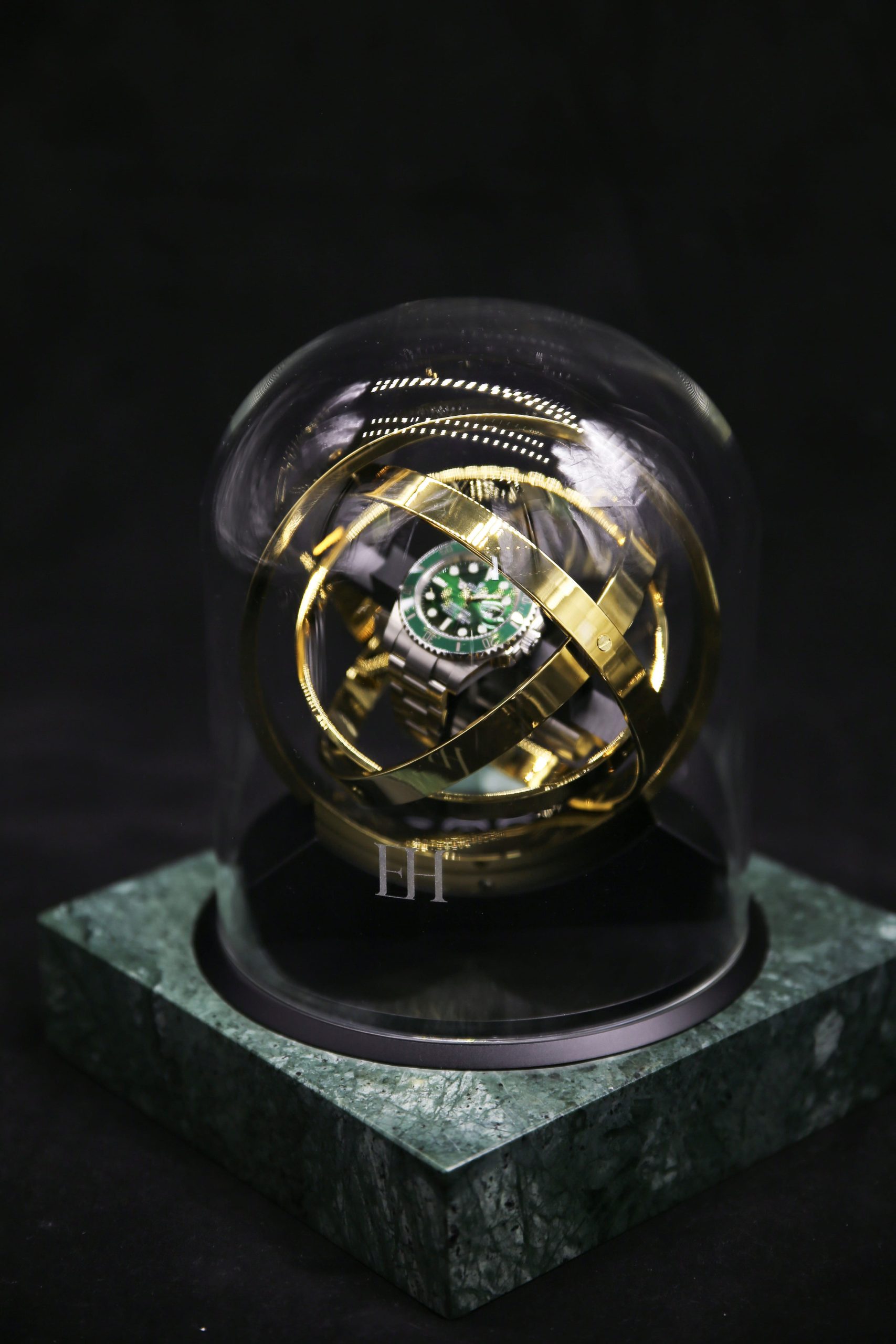 Elbrus-Horology-Watch-Winder-Piusar-360-Verde Indio-gold-7