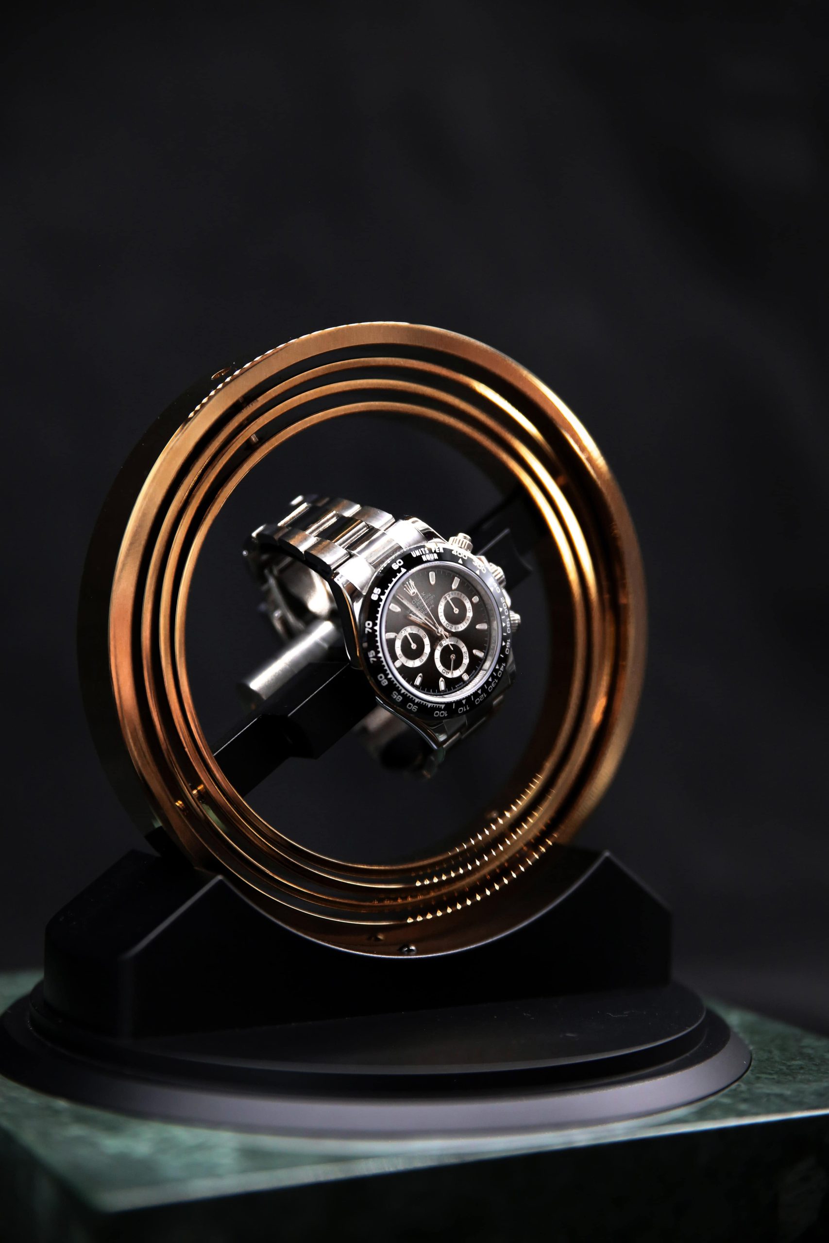 Elbrus-Horology-Watch-Winder-Piusar-360-Verde Indio-rosegold-1