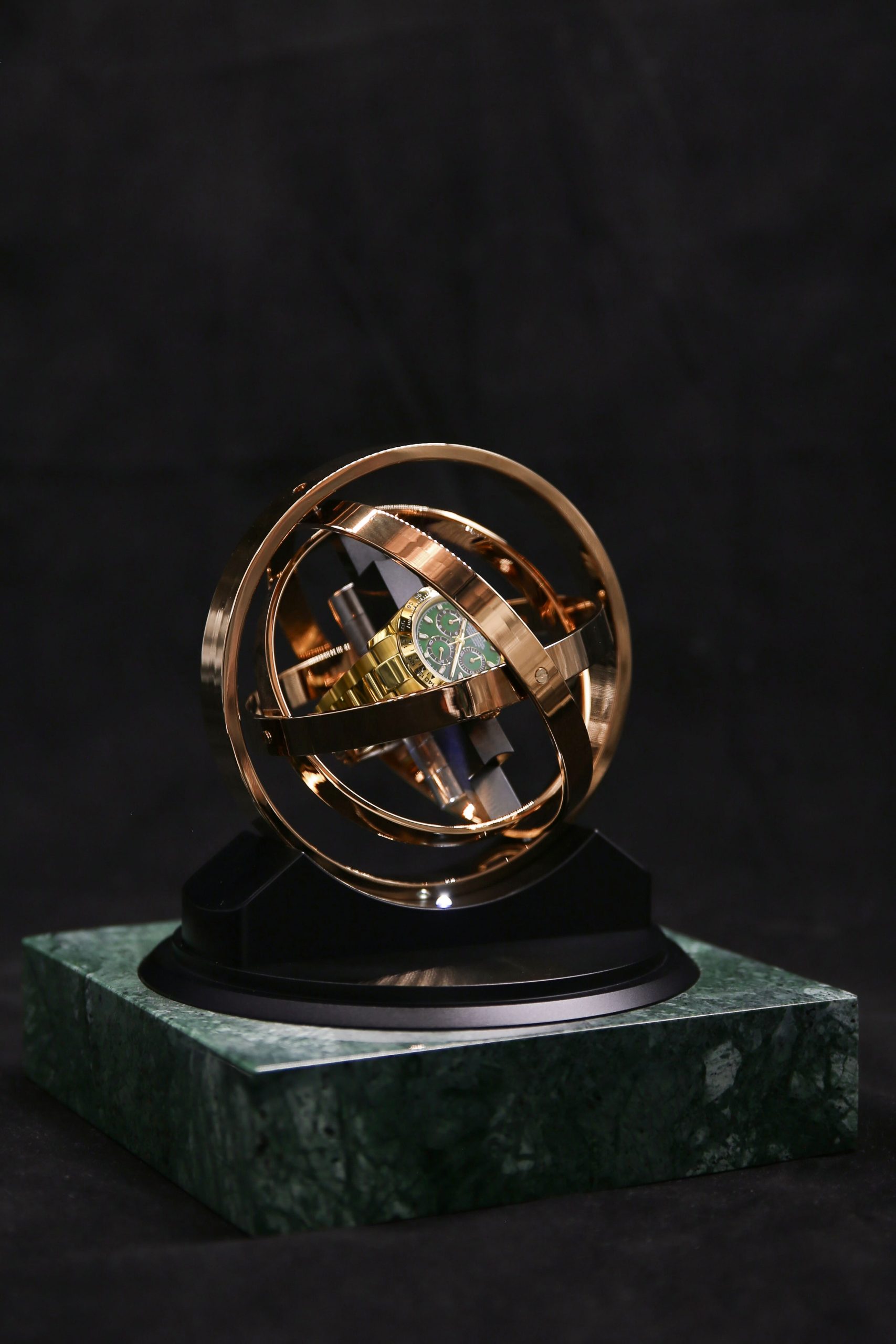 Elbrus-Horology-Watch-Winder-Piusar-360-Verde Indio-rosegold-4