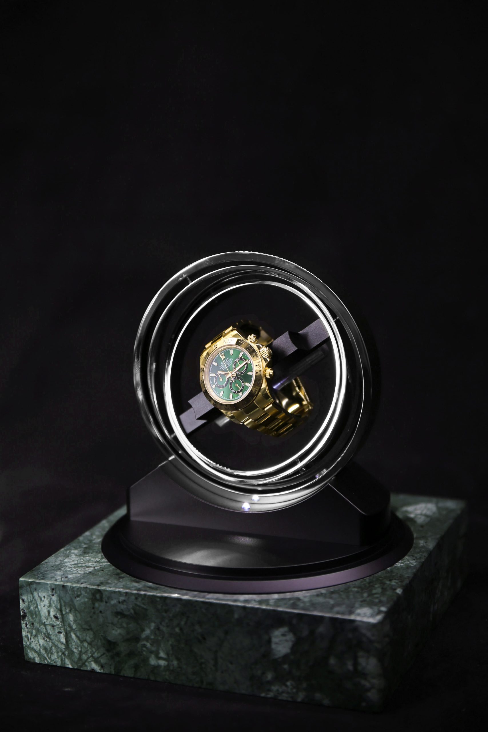 Elbrus-Horology-Watch-Winder-Piusar-360-Verde Indio-silver-3