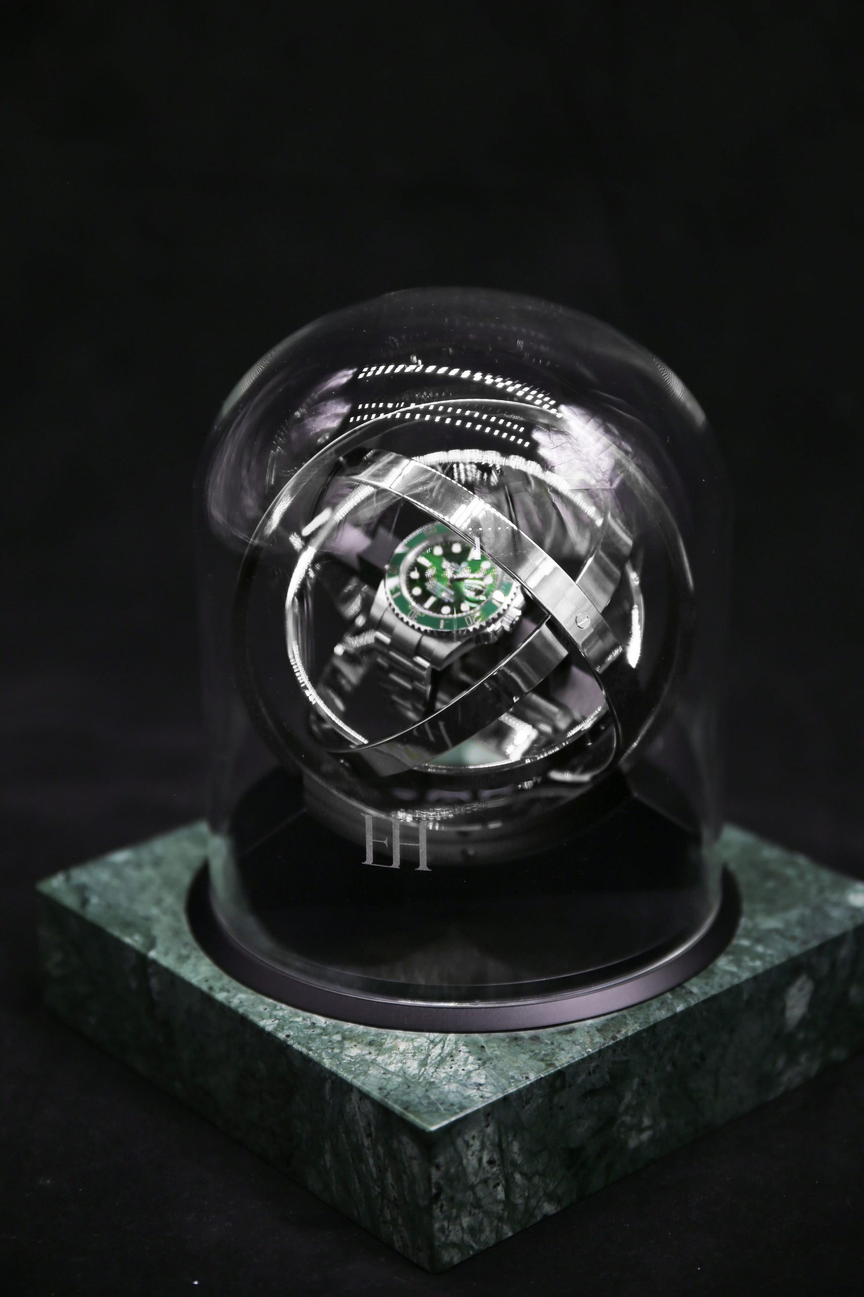 Elbrus-Horology-Watch-Winder-Piusar-360-Verde Indio-silver-7