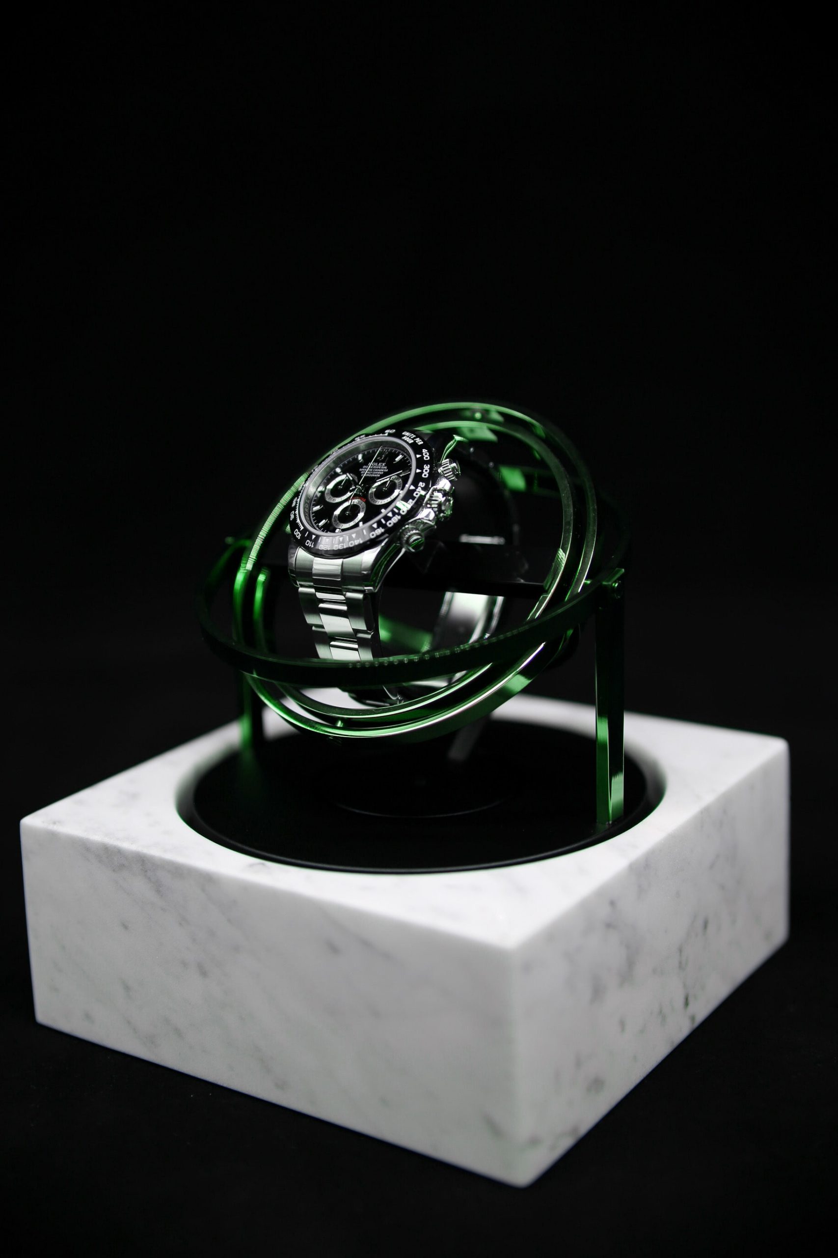 Elbrus-Horology-the-Voyager-1-Bianco-Carrara-marble-green-rings-1-min